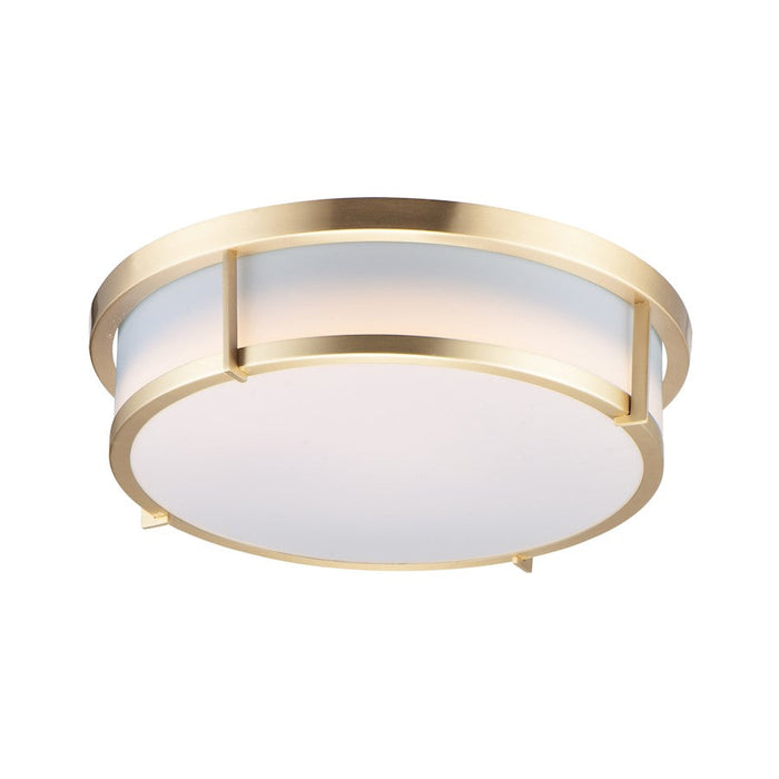 Maxim Lighting Rogue 13'' 2-Light Flush E26, Satin Brass/White - 10272WTSBR