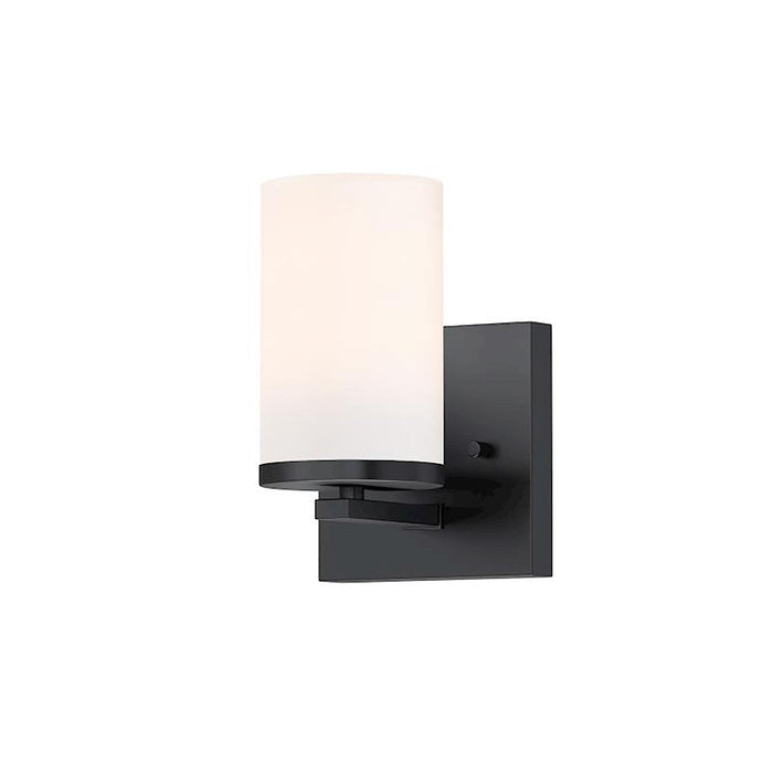 Maxim Lighting Lateral 1 Light Wall Sconce, Black/Satin White - 10281SWBK