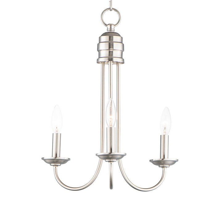 Maxim Lighting Logan 3-Light Candle Chandelier in Satin Nickel - 10343SN