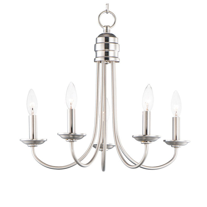 Maxim Lighting Logan 5-Light Candle Chandelier in Satin Nickel - 10345SN