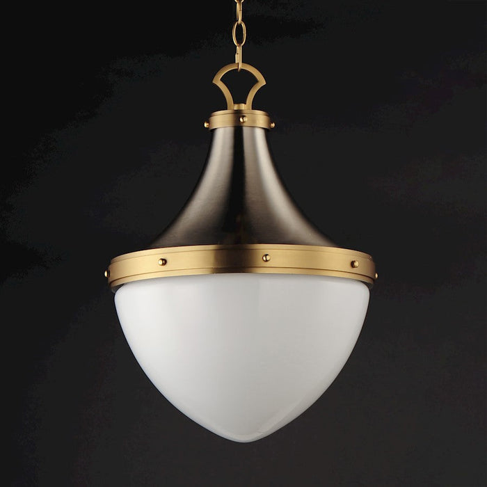 Maxim Lighting Conrad 1 Light Pendant, Nickel/Brass/White