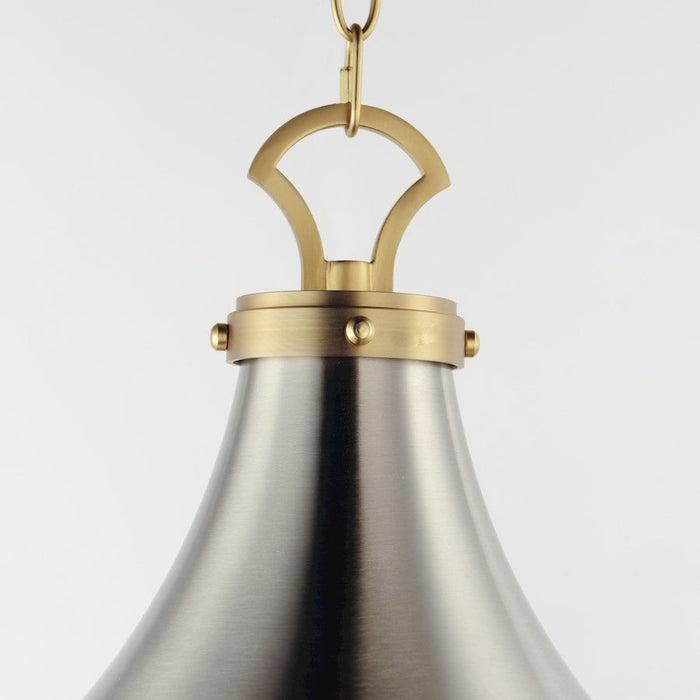 Maxim Lighting Conrad 1 Light Pendant, Nickel/Brass/White