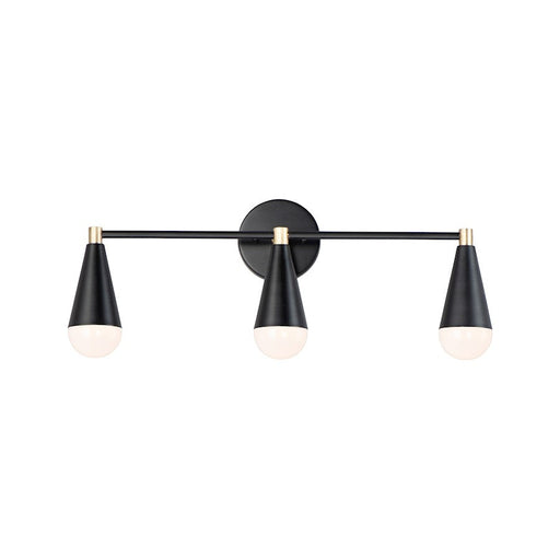 Maxim Lighting Lovell 3-Light Vanity w/Bulbs, Black/Satin Brass - 11263BKSBR-BUL