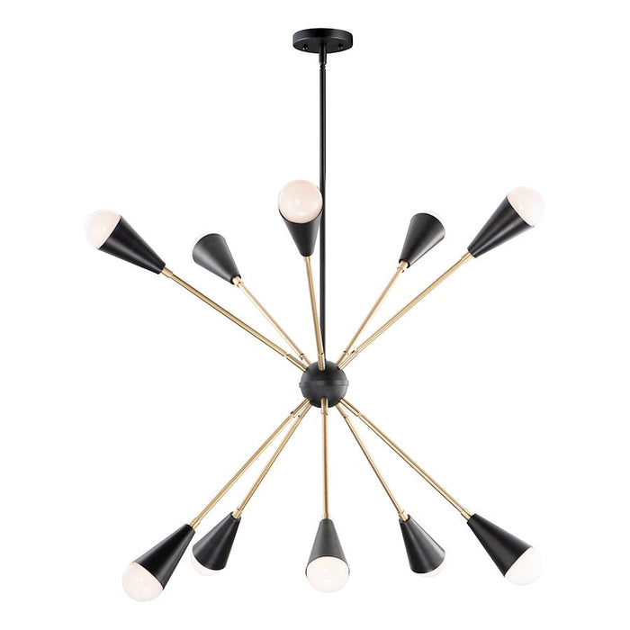 Maxim Lighting Lovell 10-Light Pendant w/Bulbs, Black/Brass - 11268BKSBR-BUL