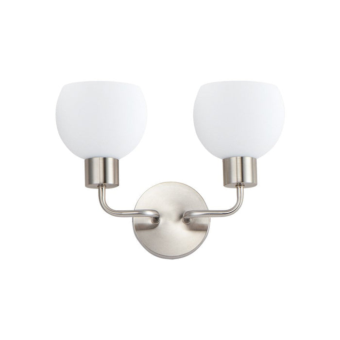 Maxim Lighting Coraline 2-Light Sconce, Satin Nickel/Satin White - 11272SWSN