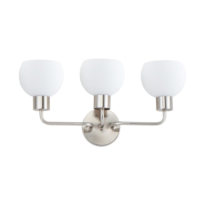 Maxim Lighting Coraline 3-Light Vanity, Satin Nickel/Satin White - 11273SWSN