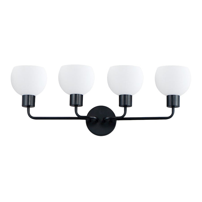 Maxim Lighting Coraline 4-Light Bath Vanity, Black/Satin White - 11274SWBK