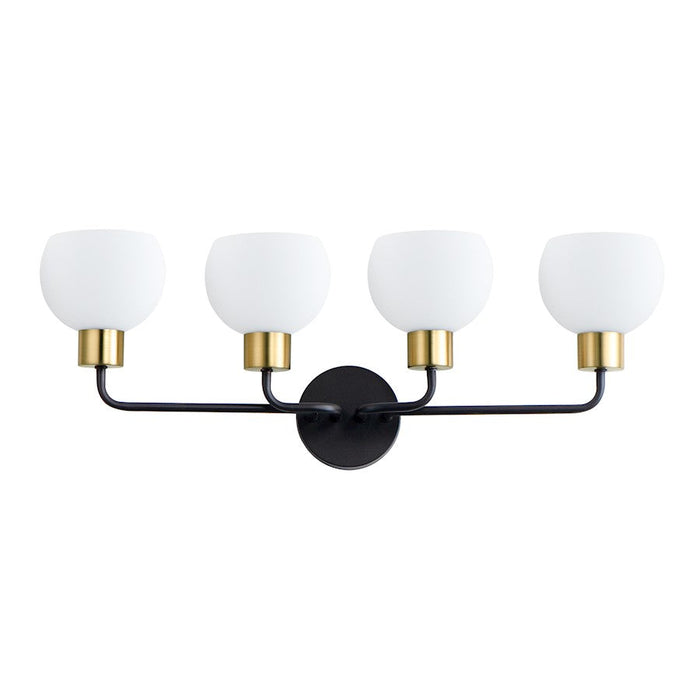 Maxim Lighting Coraline 4-Light Vanity, Bronze Rupert/Satin White - 11274SWBZSBR