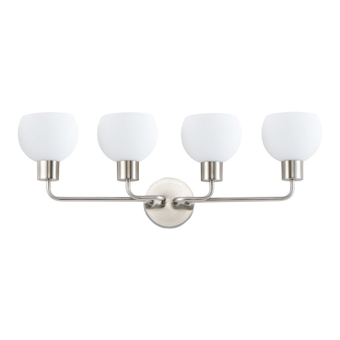 Maxim Lighting Coraline 4-Light Vanity, Satin Nickel/Satin White - 11274SWSN