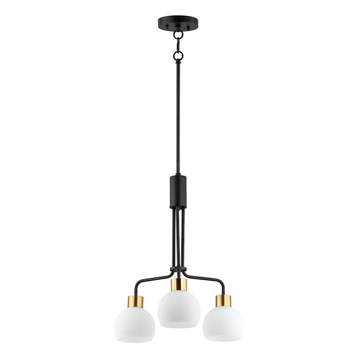 Maxim Lighting Coraline 3-Light Chandelier, Bronze Rupert/White - 11276SWBZSBR