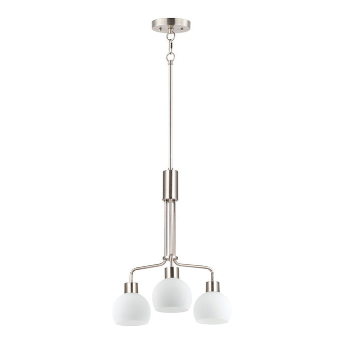 Maxim Lighting Coraline 3-Light Chandelier, Satin Nickel/Satin White - 11276SWSN