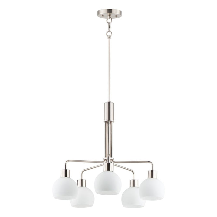 Maxim Lighting Coraline 5-Light Chandelier, Satin Nickel/Satin White - 11277SWSN