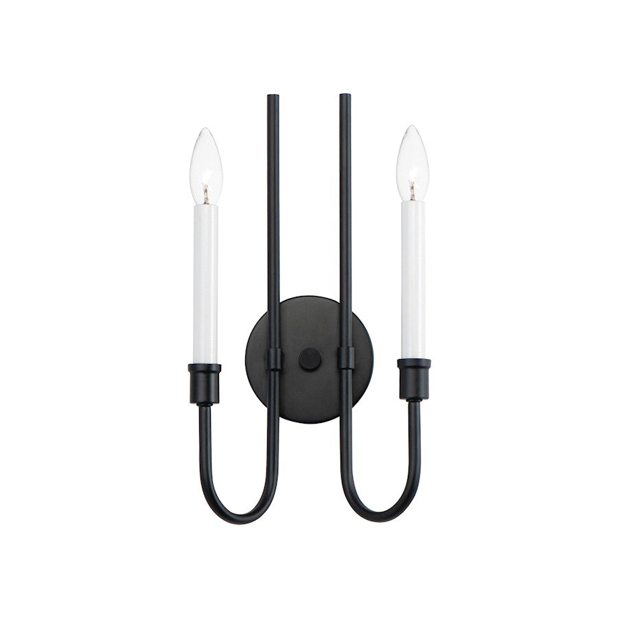 Maxim Lighting Tux 2-Light Wall Sconce, Black - 11282BK