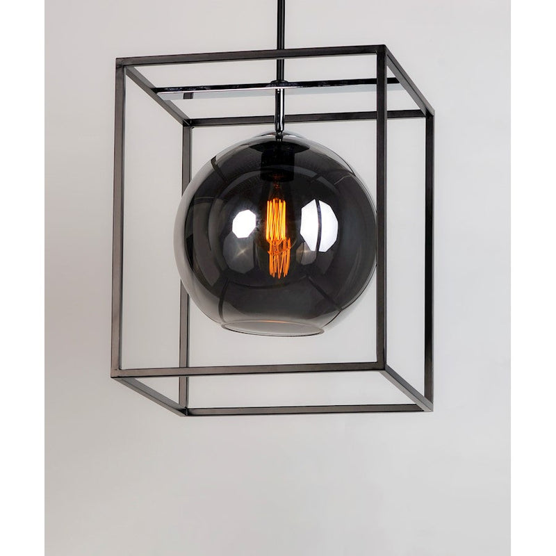 Maxim Lighting Fluid 1-Light LED 15" Pendant, BK/CH/Mirror Smoke
