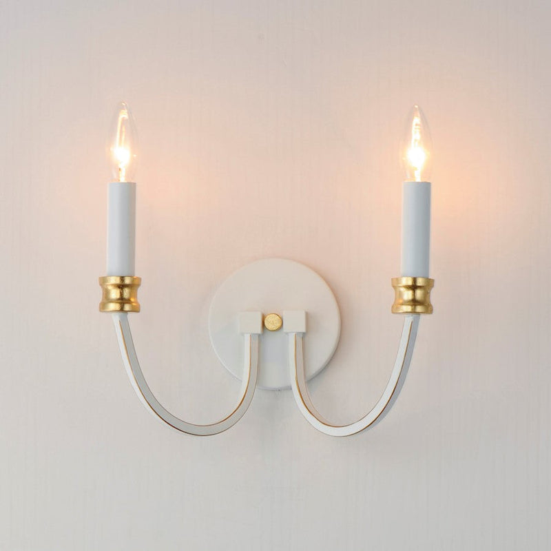 Maxim Charlton 2 Light Wall Sconce, Weathered White/Gold Leaf