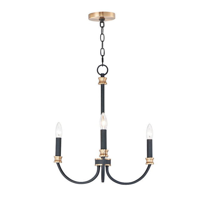 Maxim Lighting Charlton 3-Light Chandelier in Black/Antique Brass - 11373BKAB