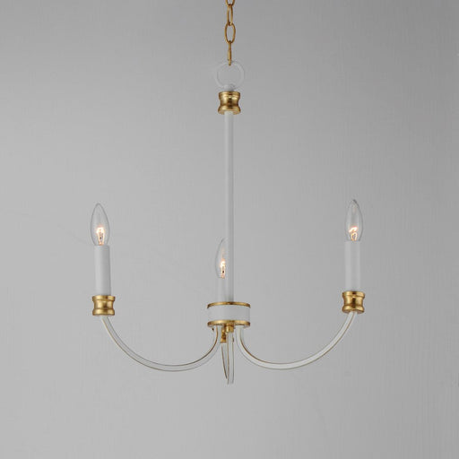Maxim Charlton Chandelier, Weathered White/Gold Leaf