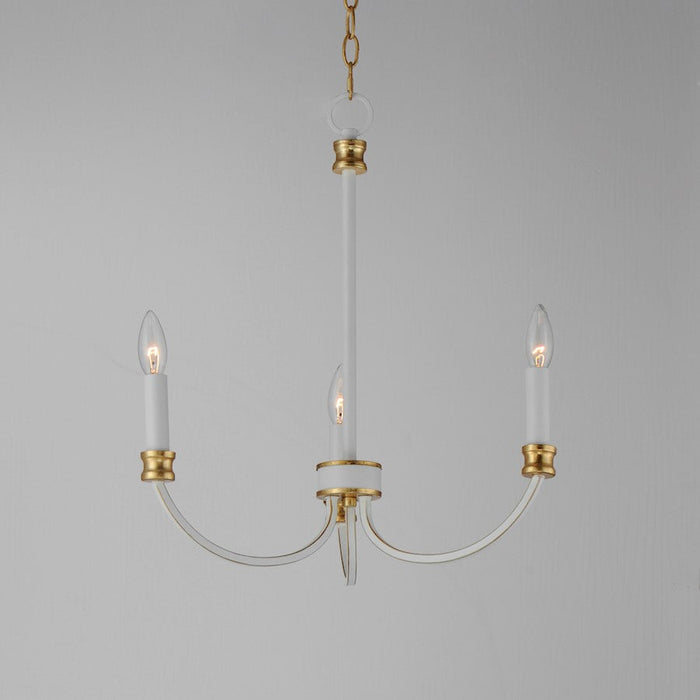 Maxim Charlton Chandelier, Weathered White/Gold Leaf