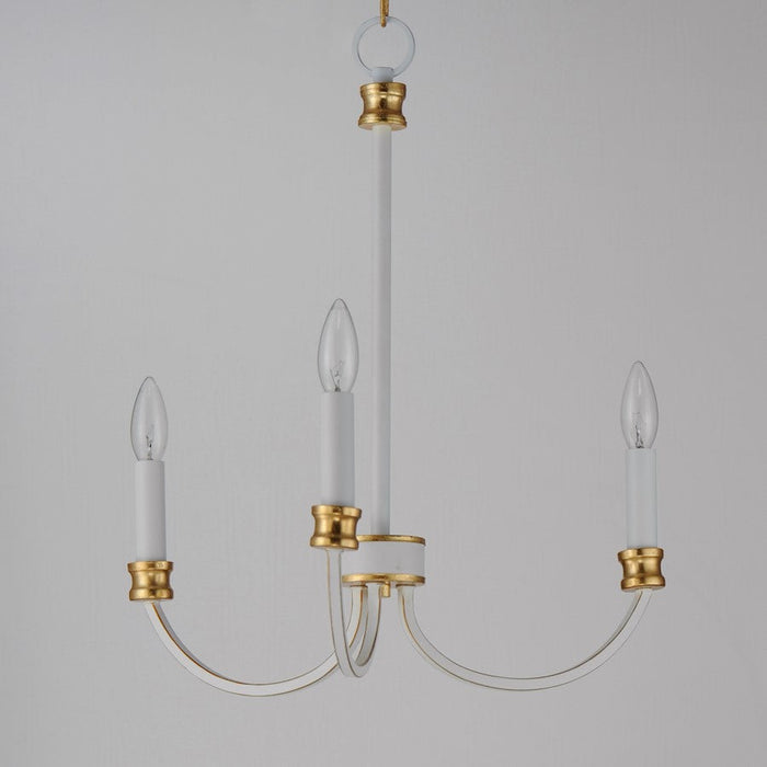 Maxim Charlton Chandelier, Weathered White/Gold Leaf