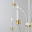 Maxim Charlton Chandelier, Weathered White/Gold Leaf