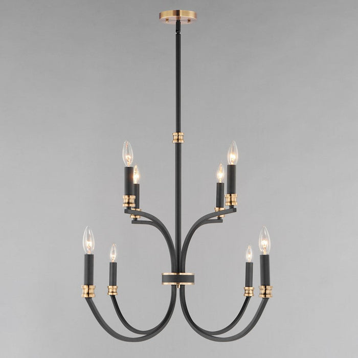 Maxim Lighting Charlton 8 Light Multi-Tier Chandelier, Black/Brass