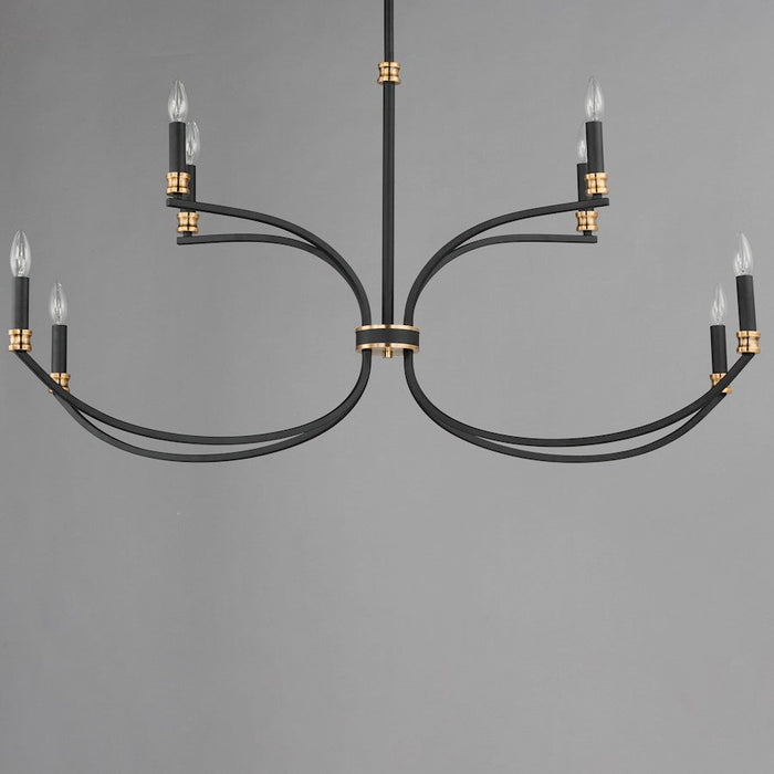 Maxim Lighting Charlton 8 Light Multi-Tier Chandelier, Black/Brass