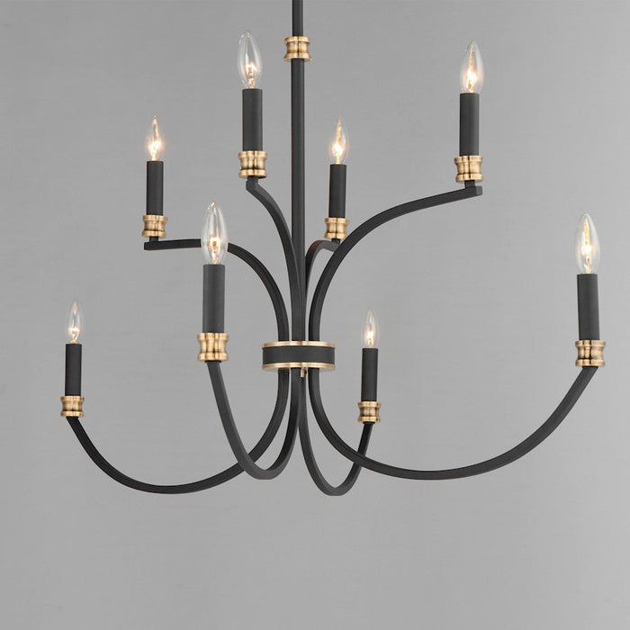 Maxim Lighting Charlton 8 Light Multi-Tier Chandelier, Black/Brass