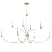 Maxim Charlton 9 Light Multi-Tier Chandelier, Weathered White/Gold - 11378WWTGL
