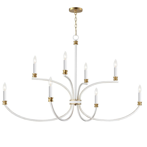 Maxim Charlton 9 Light Multi-Tier Chandelier, Weathered White/Gold - 11378WWTGL