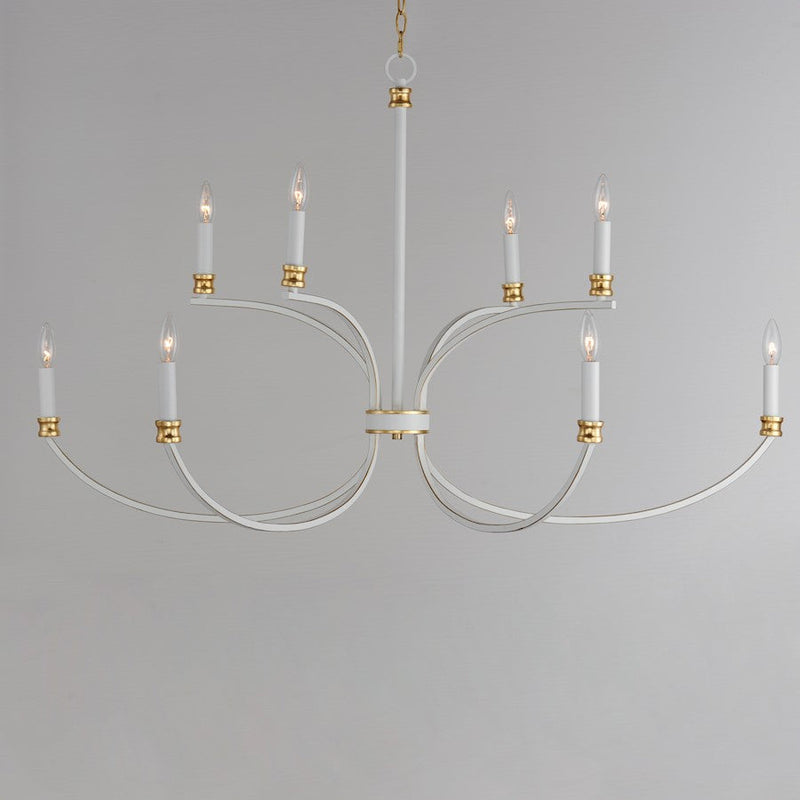 Maxim Charlton 9 Light Multi-Tier Chandelier, Weathered White/Gold