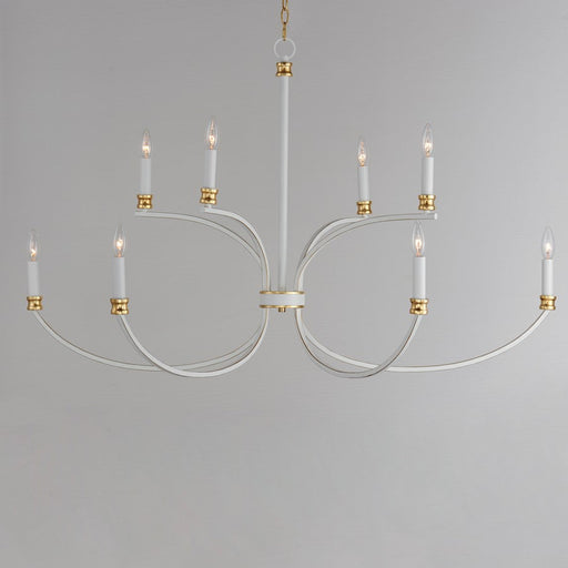 Maxim Charlton 9 Light Multi-Tier Chandelier, Weathered White/Gold