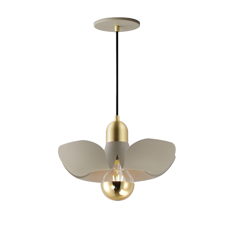 Maxim Lighting Poppy 1 Light 12" Pendant, Silver Gold/Satin Brass - 11391SGSBR