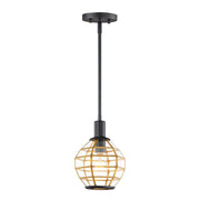 Maxim Lighting Heirloom 1-Light Mini Pendant in Black/Burnished Brass - 11541BKBUB