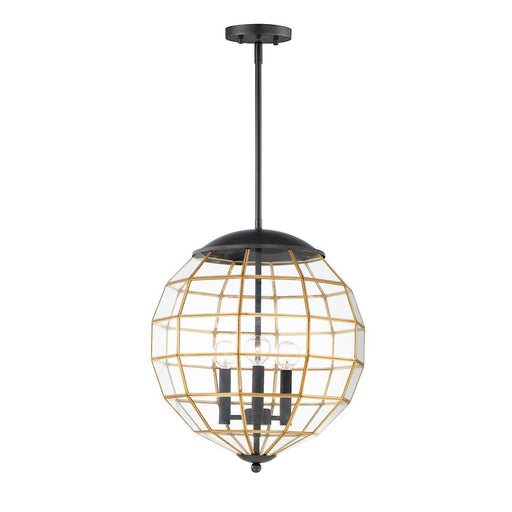 Maxim Lighting Heirloom 3-Light Pendant in Black/Burnished Brass - 11546BKBUB