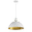 Maxim Lighting Dawn 1 Light 15" Single Pendant, White/Satin Brass - 12045WTSBR