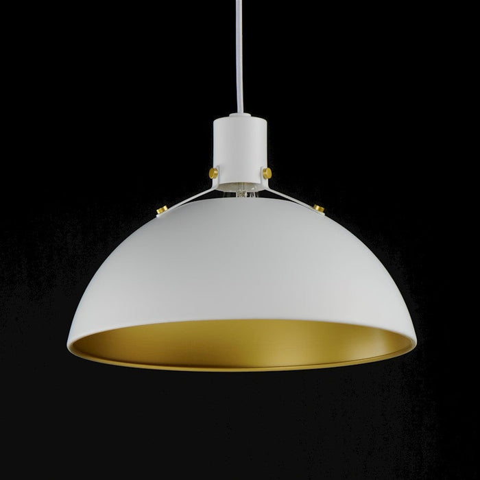 Maxim Lighting Dawn 1 Light Single Pendant, White/Satin Brass