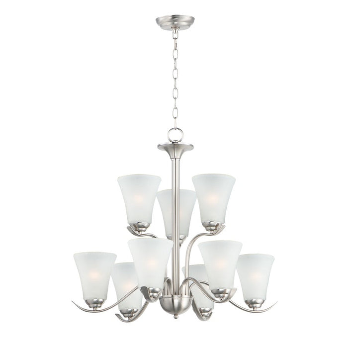 Maxim Lighting Vital 9-Light Chandelier in Satin Nickel - 12076FTSN