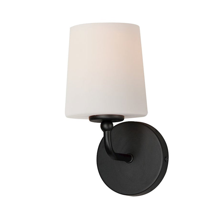 Maxim Lighting Bristol 1 Light Wall Sconce, Black/Satin White - 12091SWBK