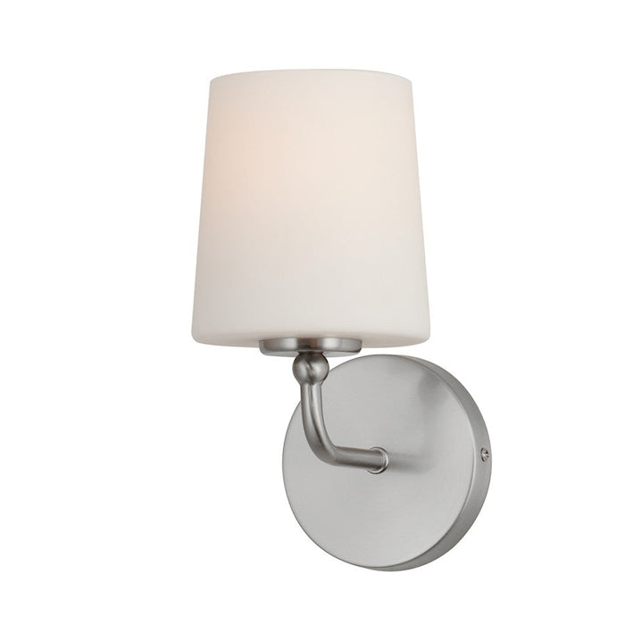 Maxim Lighting Bristol 1 Light Wall Sconce, Satin Nickel/Satin White - 12091SWSN