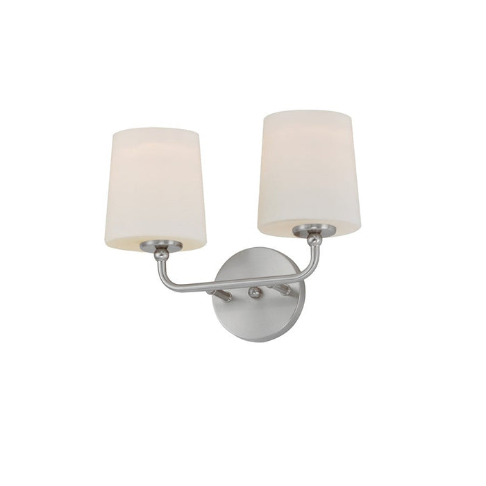 Maxim Lighting Bristol 2 Light Wall Sconce, Satin Nickel/Satin White - 12092SWSN