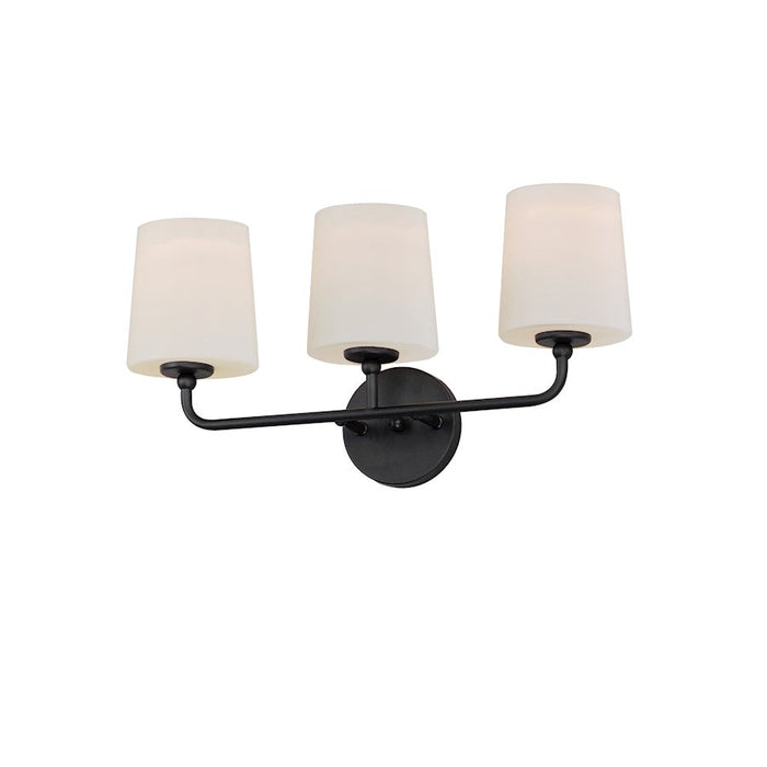 Maxim Lighting Bristol 3 Light Bath Vanity, Black/Satin White - 12093SWBK