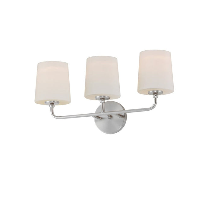 Maxim Lighting Bristol 3 Light Bath Vanity, Satin Nickel/Satin White - 12093SWSN