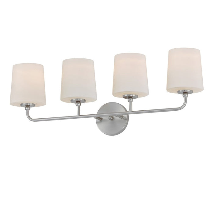 Maxim Lighting Bristol 4 Light Bath Vanity, Satin Nickel/Satin White - 12094SWSN