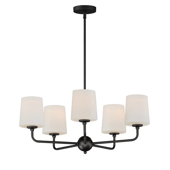 Maxim Lighting Bristol 5 Light Chandelier, Anthracite/Satin White - 12095SWAR