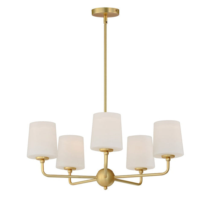 Maxim Lighting Bristol 5 Light Chandelier, Satin Brass/Satin White - 12095SWSBR