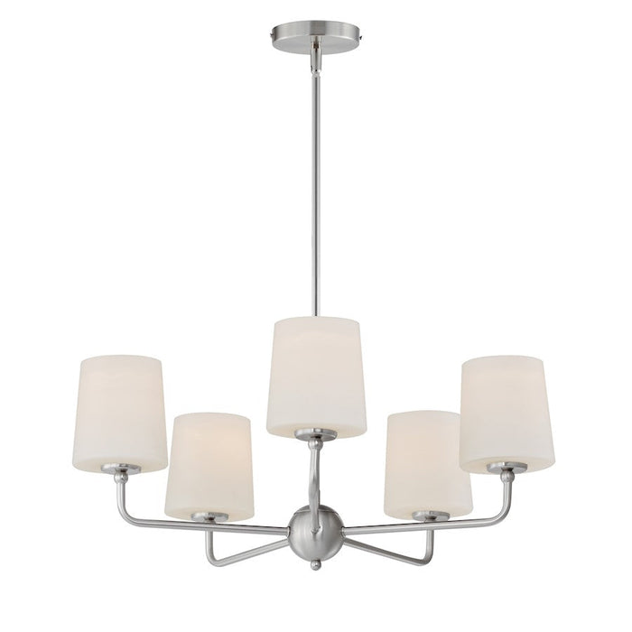 Maxim Lighting Bristol 5 Light Chandelier, Satin Nickel/Satin White - 12095SWSN