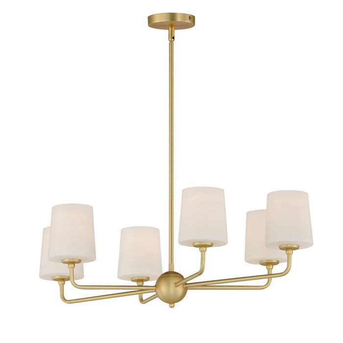 Maxim Lighting Bristol 6 Light Chandelier, Satin Brass/Satin White - 12096SWSBR