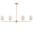 Maxim Lighting Bristol 4 Light Linear Pendant, Brass/Satin White - 12097SWSBR