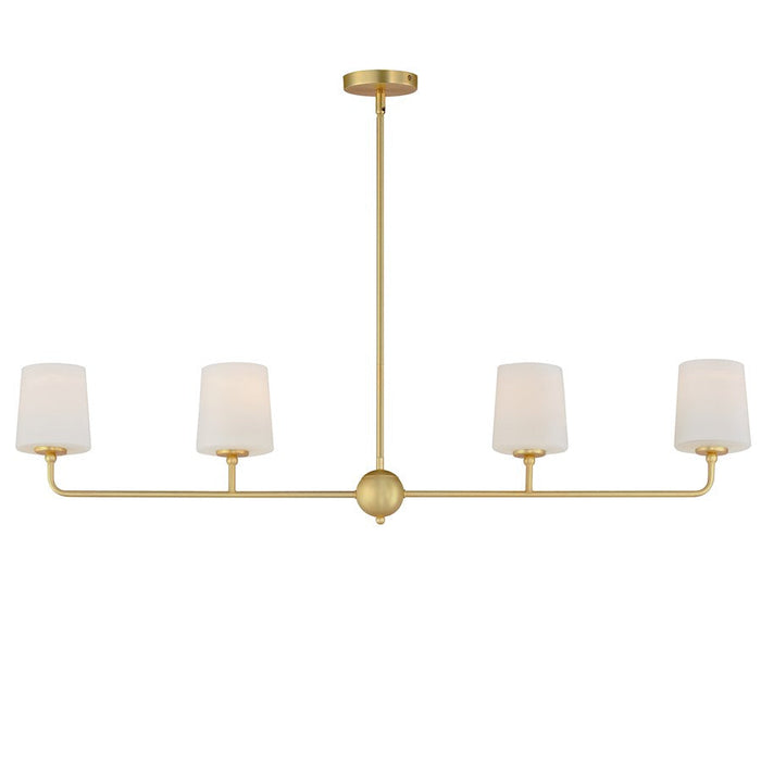 Maxim Lighting Bristol 4 Light Linear Pendant, Brass/Satin White - 12097SWSBR