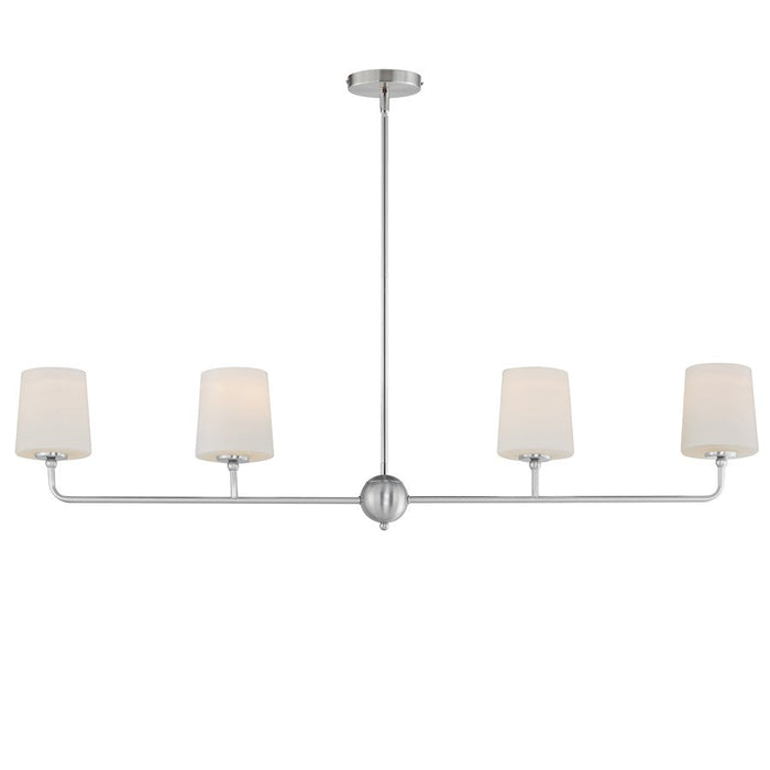 Maxim Lighting Bristol 4 Light Linear Pendant, Nickel/Satin White - 12097SWSN